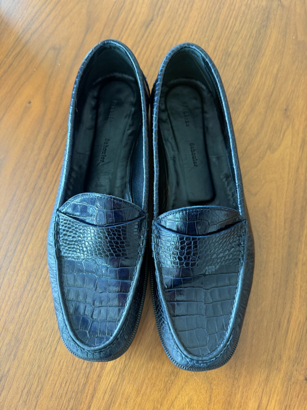 Proenza Schouler - Navy Croc-Embossed Loafer - Sz 40